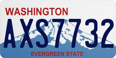 WA license plate AXS7732