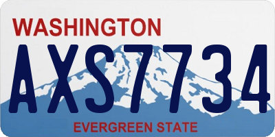 WA license plate AXS7734