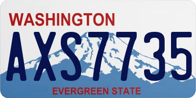 WA license plate AXS7735