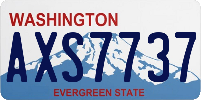 WA license plate AXS7737