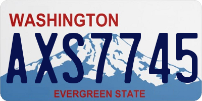 WA license plate AXS7745