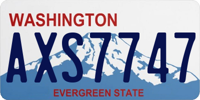 WA license plate AXS7747