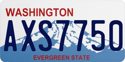 WA license plate AXS7750