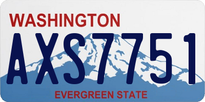 WA license plate AXS7751