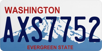 WA license plate AXS7752