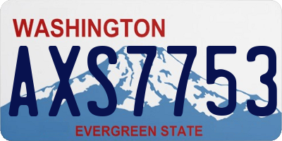 WA license plate AXS7753