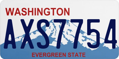 WA license plate AXS7754