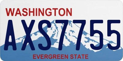 WA license plate AXS7755