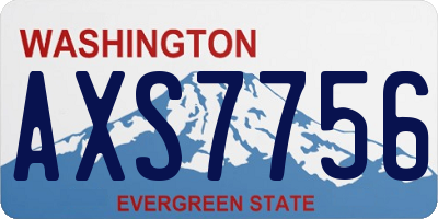 WA license plate AXS7756