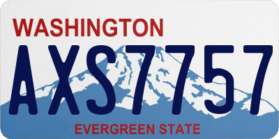WA license plate AXS7757