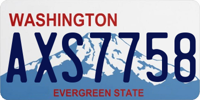 WA license plate AXS7758