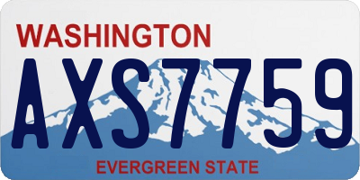 WA license plate AXS7759