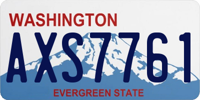 WA license plate AXS7761
