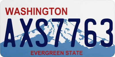 WA license plate AXS7763