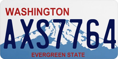 WA license plate AXS7764
