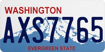 WA license plate AXS7765