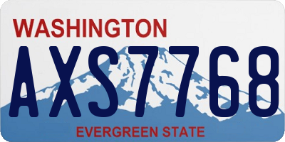 WA license plate AXS7768