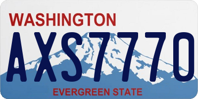 WA license plate AXS7770