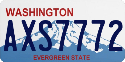 WA license plate AXS7772