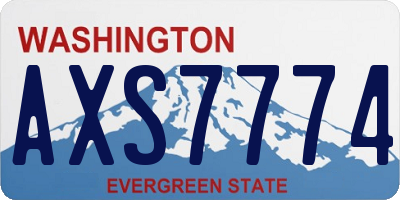 WA license plate AXS7774