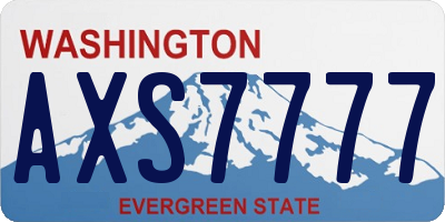 WA license plate AXS7777