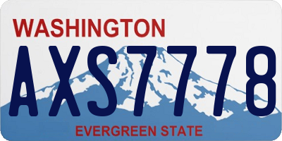 WA license plate AXS7778