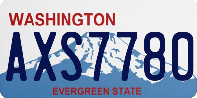 WA license plate AXS7780