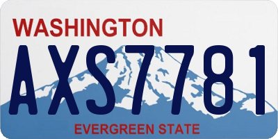 WA license plate AXS7781