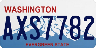 WA license plate AXS7782