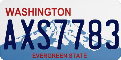 WA license plate AXS7783