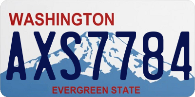 WA license plate AXS7784