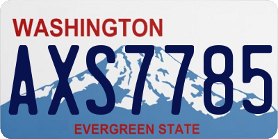 WA license plate AXS7785