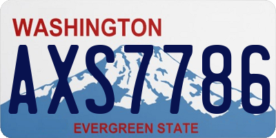 WA license plate AXS7786