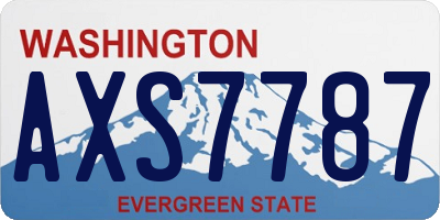 WA license plate AXS7787