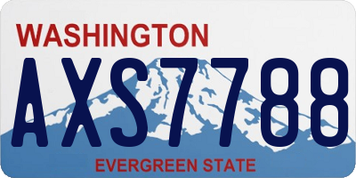 WA license plate AXS7788