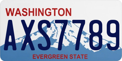WA license plate AXS7789