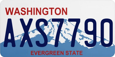 WA license plate AXS7790