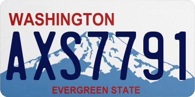 WA license plate AXS7791