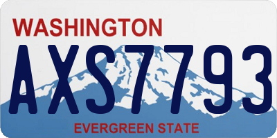WA license plate AXS7793