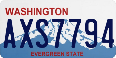 WA license plate AXS7794