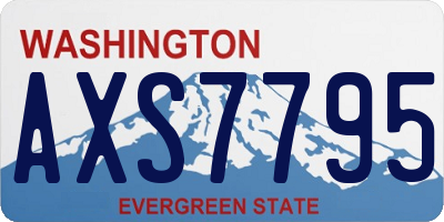 WA license plate AXS7795