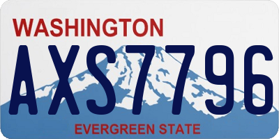 WA license plate AXS7796