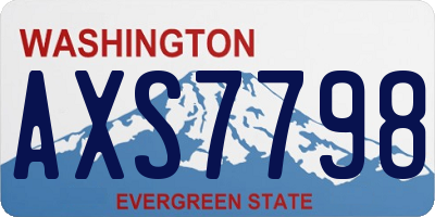WA license plate AXS7798