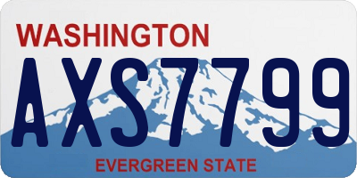 WA license plate AXS7799