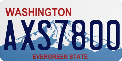 WA license plate AXS7800