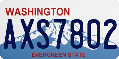 WA license plate AXS7802