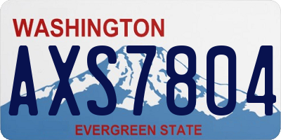 WA license plate AXS7804