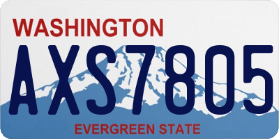WA license plate AXS7805