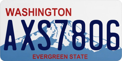 WA license plate AXS7806