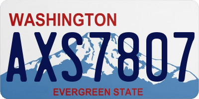 WA license plate AXS7807